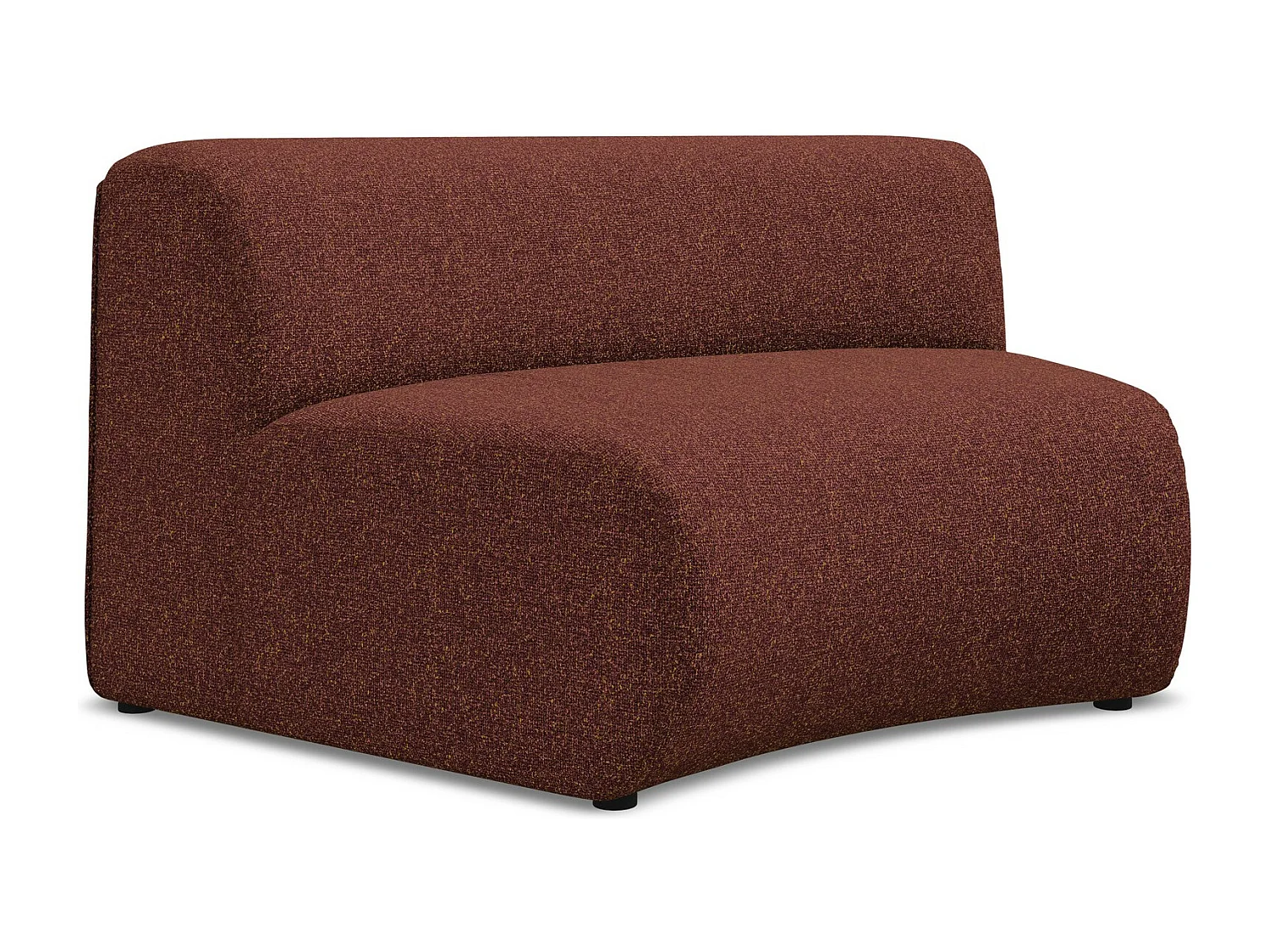 Poltrona de canto em tecido texturizado borgonha - EKAHI