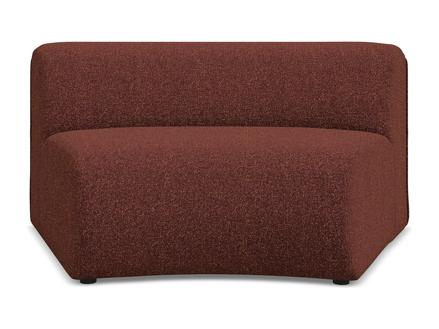 Poltrona de canto em tecido texturizado borgonha - EKAHI