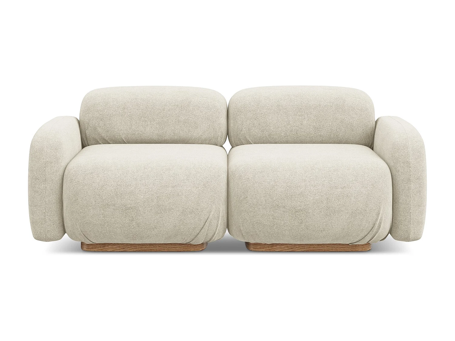 Canapé modulable 3 places en tissu bouclette - beige clair - AILANI