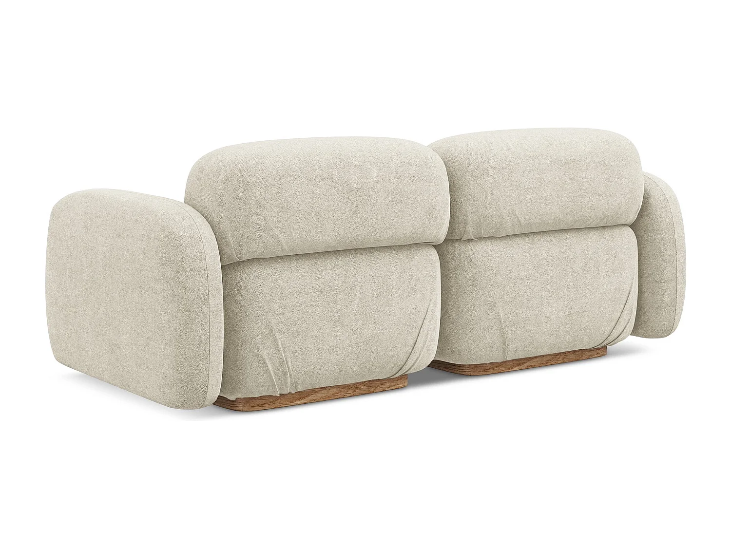 Canapé modulable 3 places en tissu bouclette - beige clair - AILANI