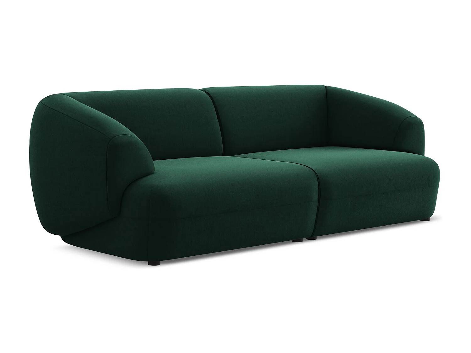 Modulares 4-Sitzer Sofa - - Samt - Flaschengrün - MOANA