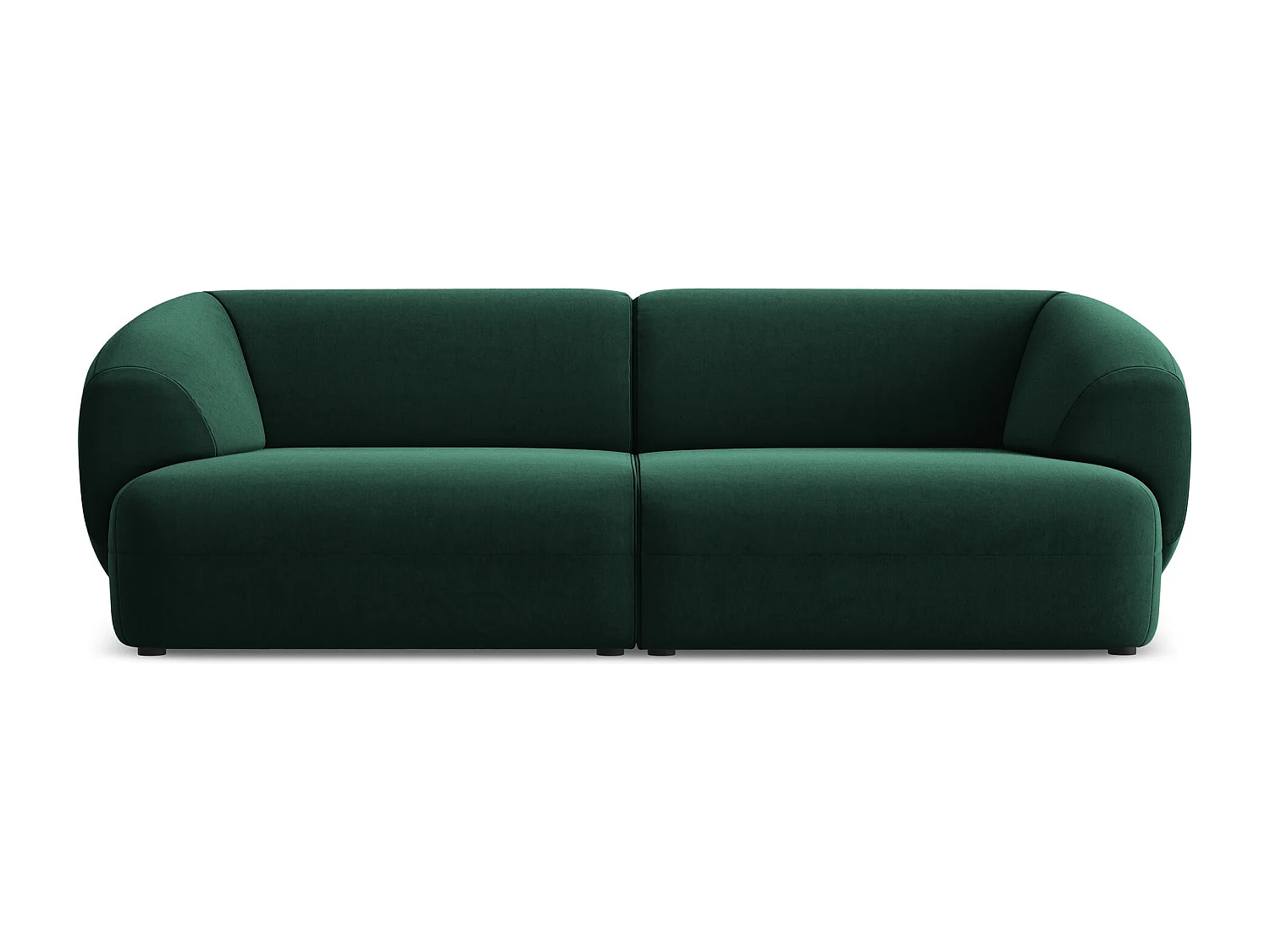 Modulares 4-Sitzer Sofa - - Samt - Flaschengrün - MOANA