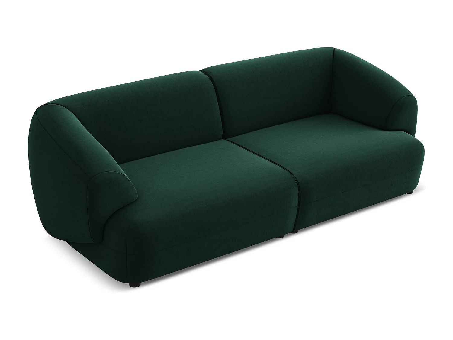 Modulares 4-Sitzer Sofa - - Samt - Flaschengrün - MOANA