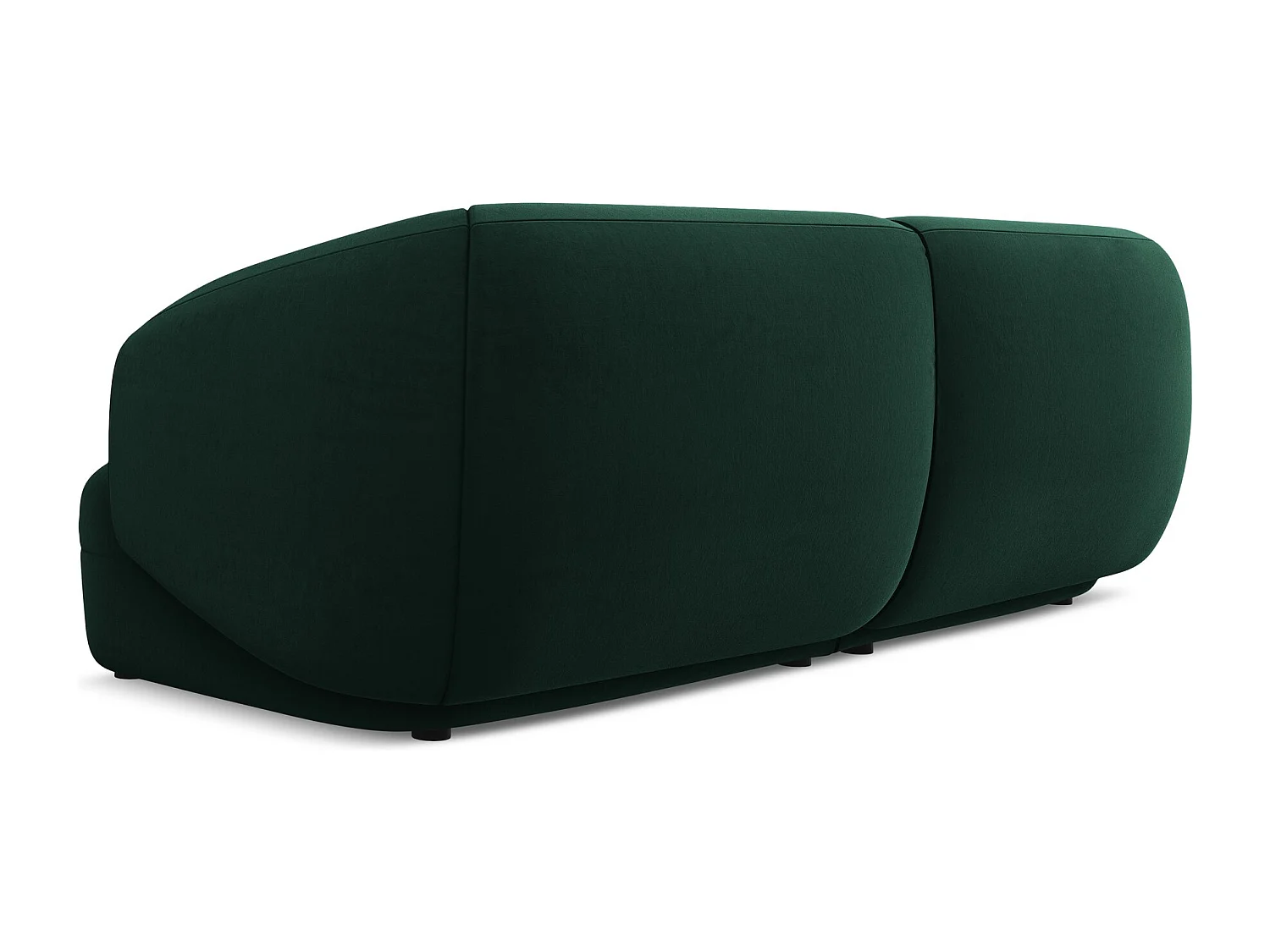 Modulares 4-Sitzer Sofa - - Samt - Flaschengrün - MOANA