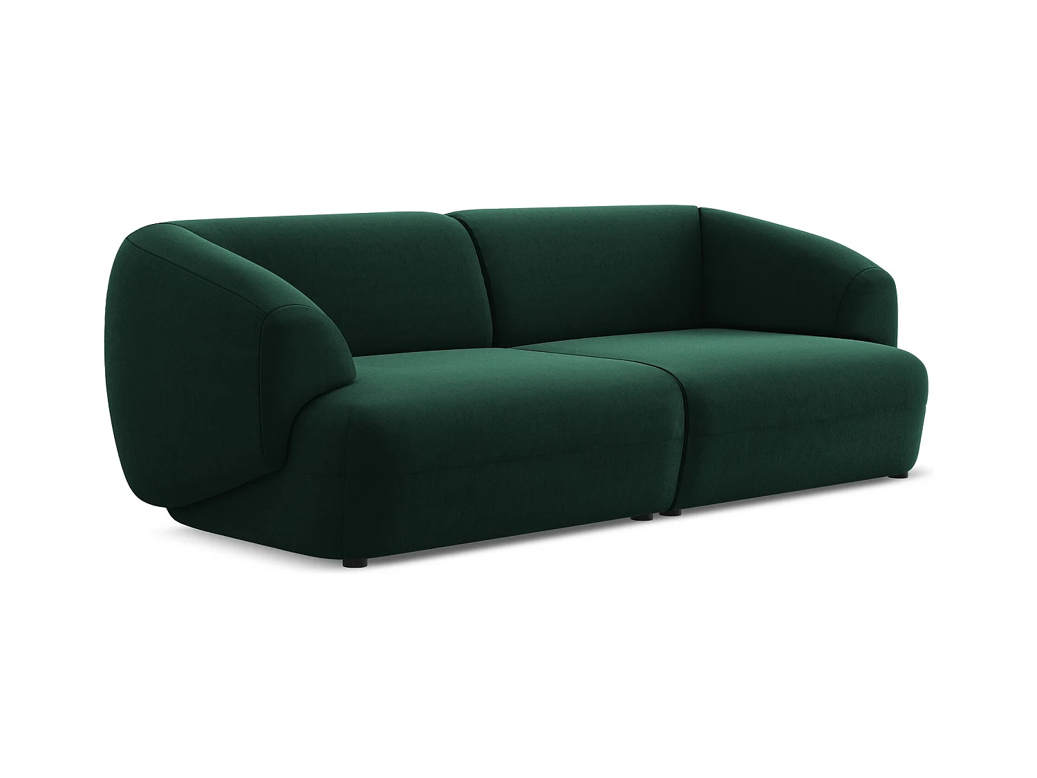 Modulares 4-Sitzer Sofa - - Samt - Flaschengrün - MOANA