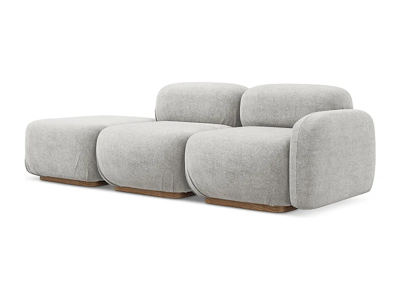Modulares 3-Sitzer Sofa Links - - Bouclé - Silber - AILANI
