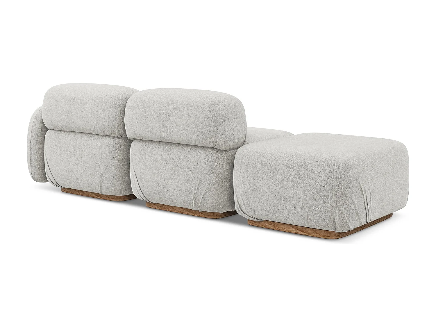 Modulares 3-Sitzer Sofa Links - - Bouclé - Silber - AILANI