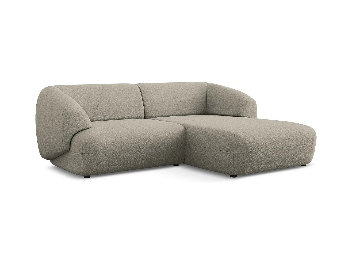2,5-Sitzer Modulares Ecksofa - Ecke Rechts - Bouclé - Dunkelbeige - MOANA