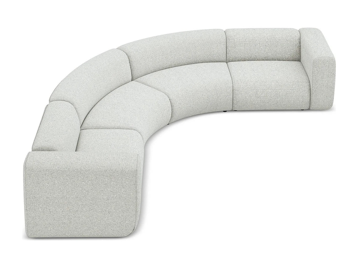 Sofá de canto modular 5 lugares em tecido texturizado bege - EKAHI