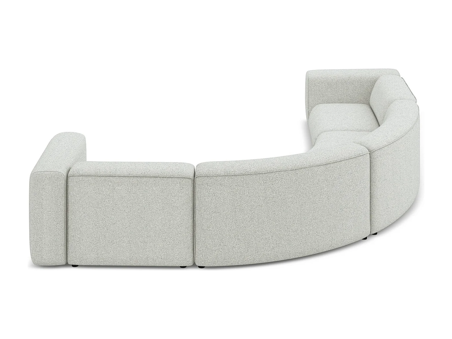 Sofá de canto modular 5 lugares em tecido texturizado bege - EKAHI