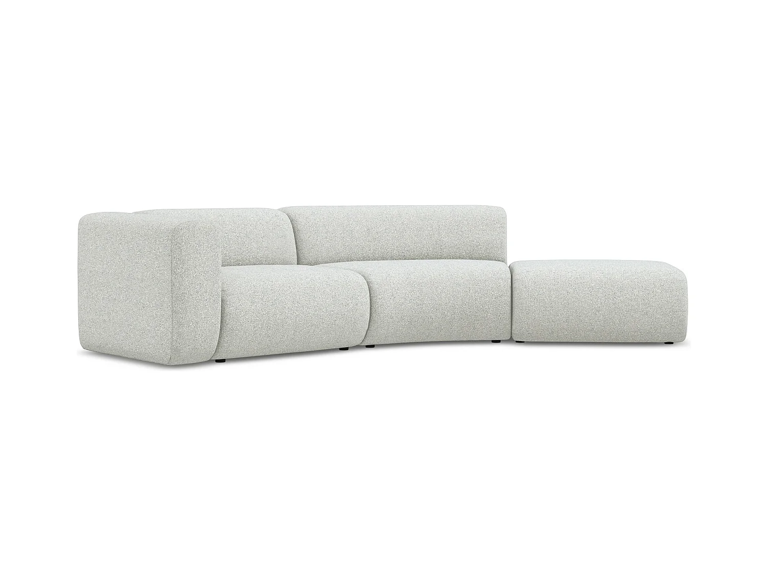 Vierzits modulaire bank rechts van beige textuurstof - EKAHI
