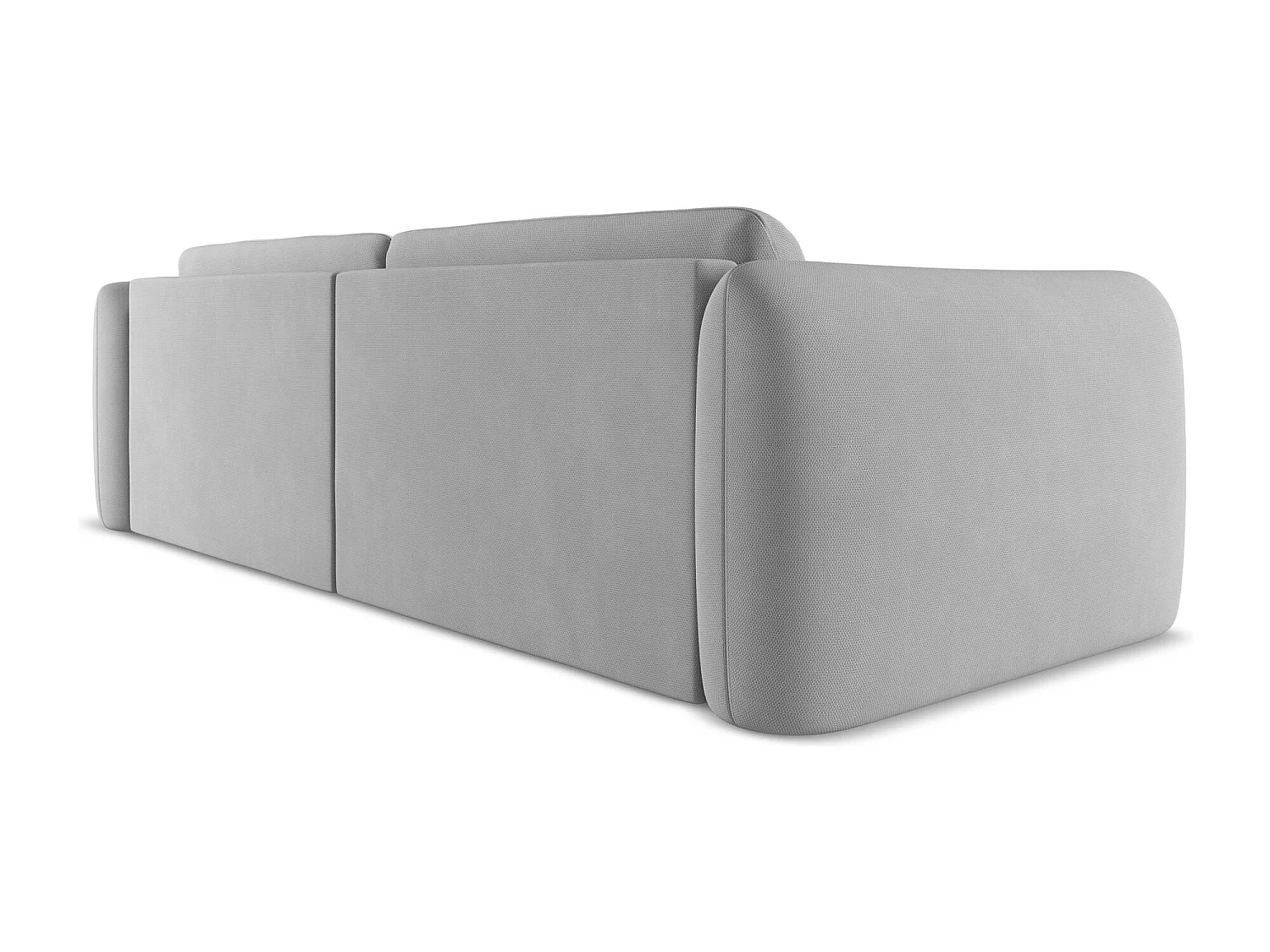 Driezitsbank van lichtgrijs chenille stof - HOKU