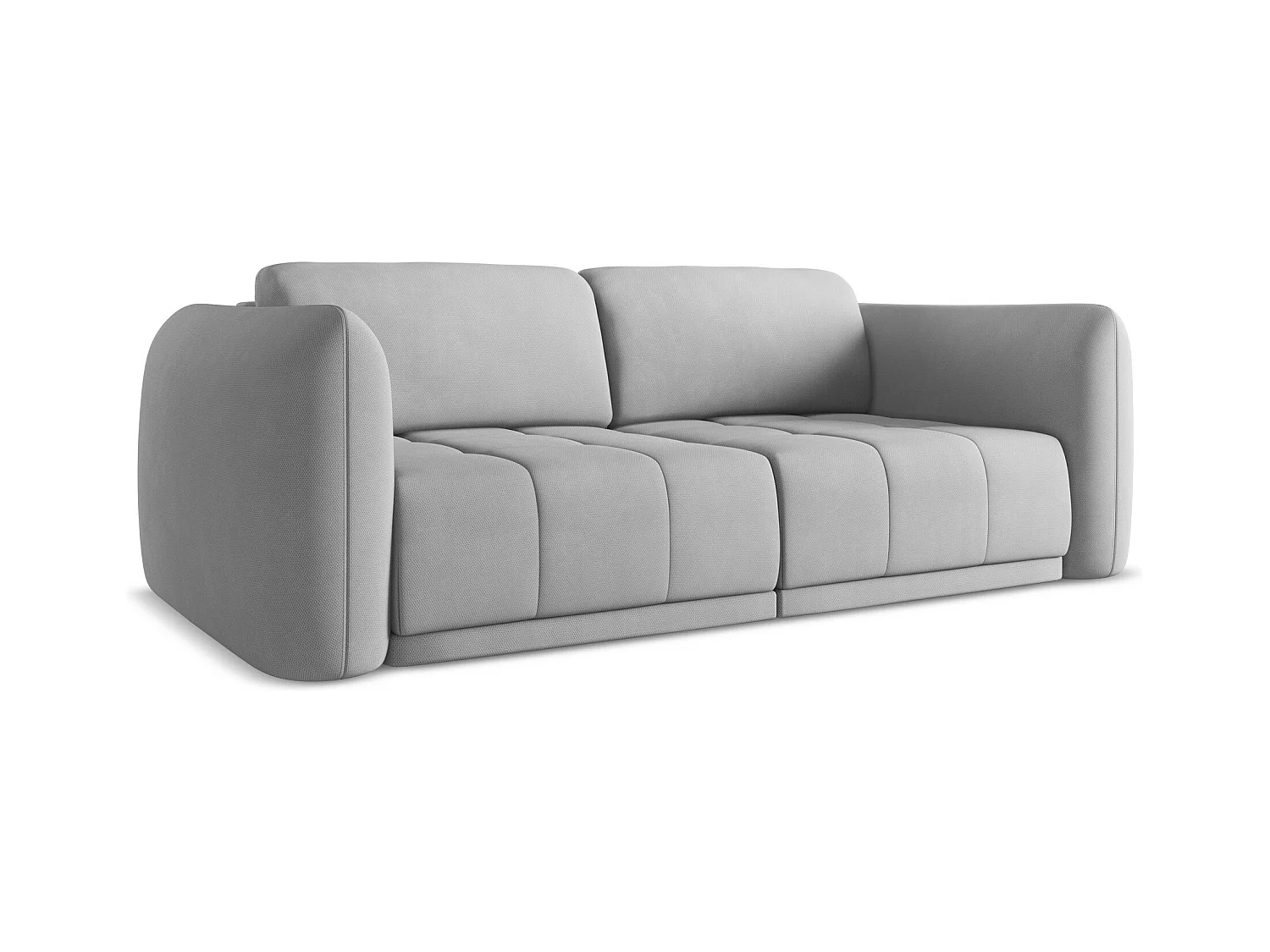3-Sitzer Sofa - - Chenille - Hellgrau - HOKU
