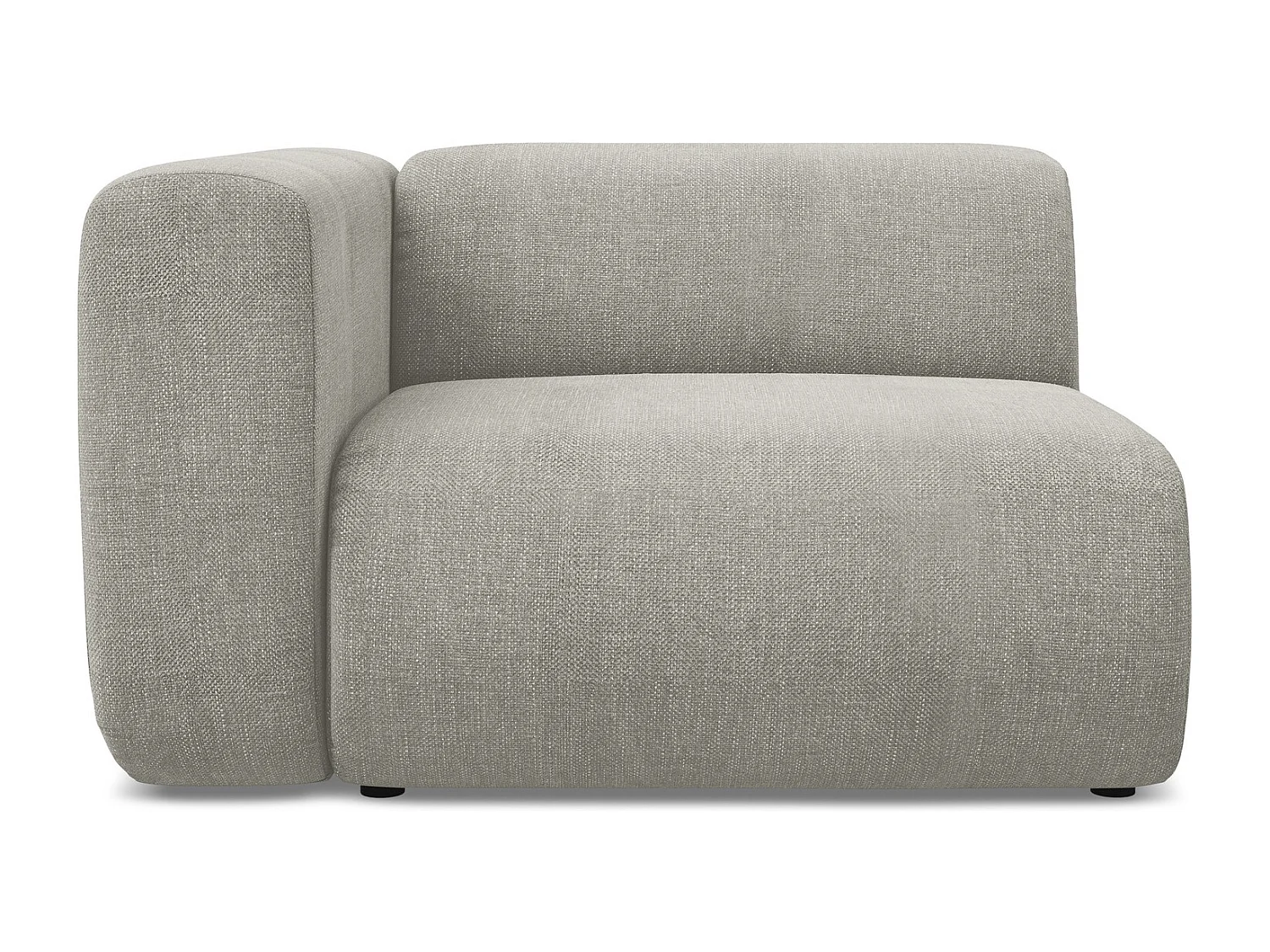 Moduł z podłokietnikiem lewy - z tkaniny szenilowej - beżowy - EKAHI