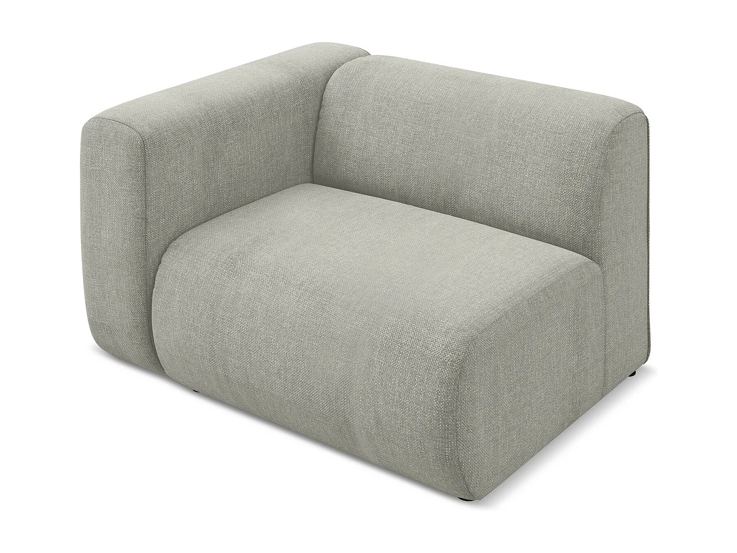 Moduł z podłokietnikiem lewy - z tkaniny szenilowej - beżowy - EKAHI