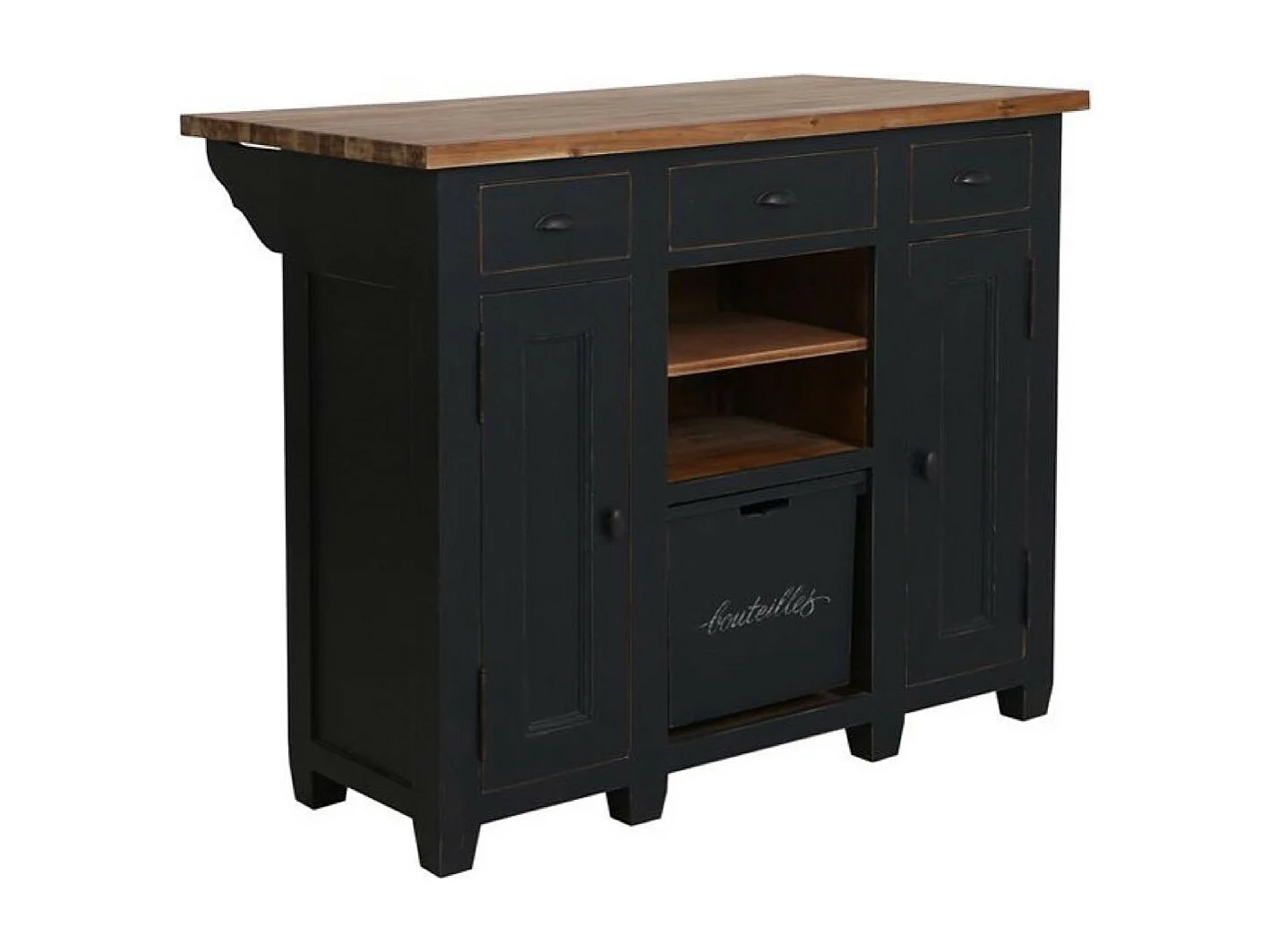 Comptoir bar Bois Noir - Brocante Interior's