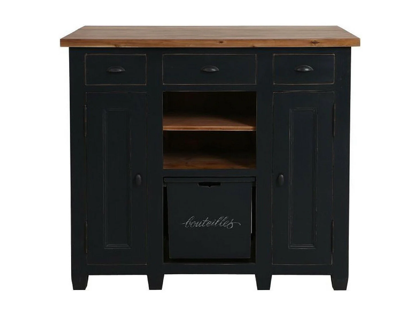 Comptoir bar Bois Noir - Brocante Interior's