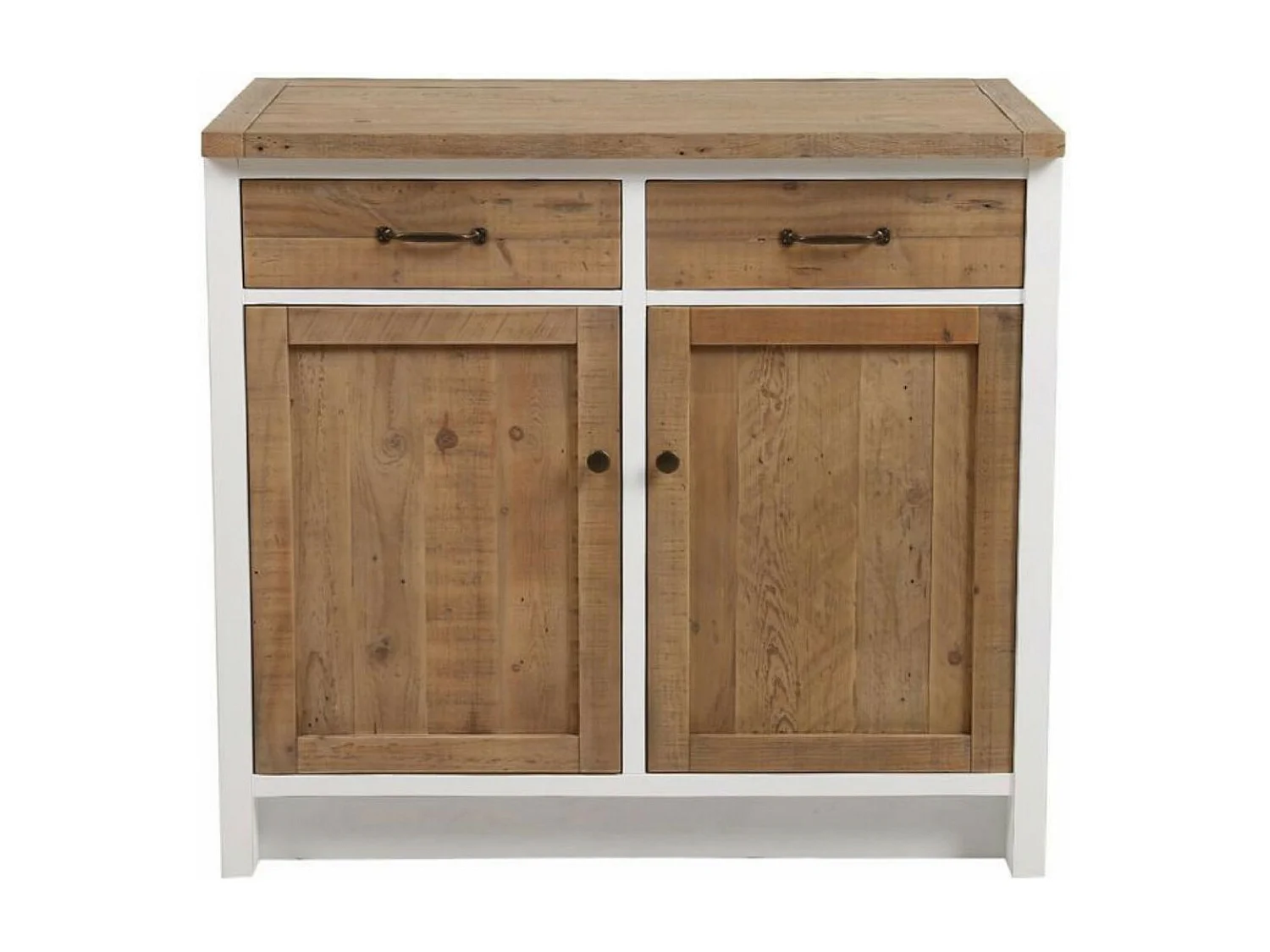 Meuble de cuisine bas 2 portes 2 tiroirs Bois Blanc - Rivages Interior's