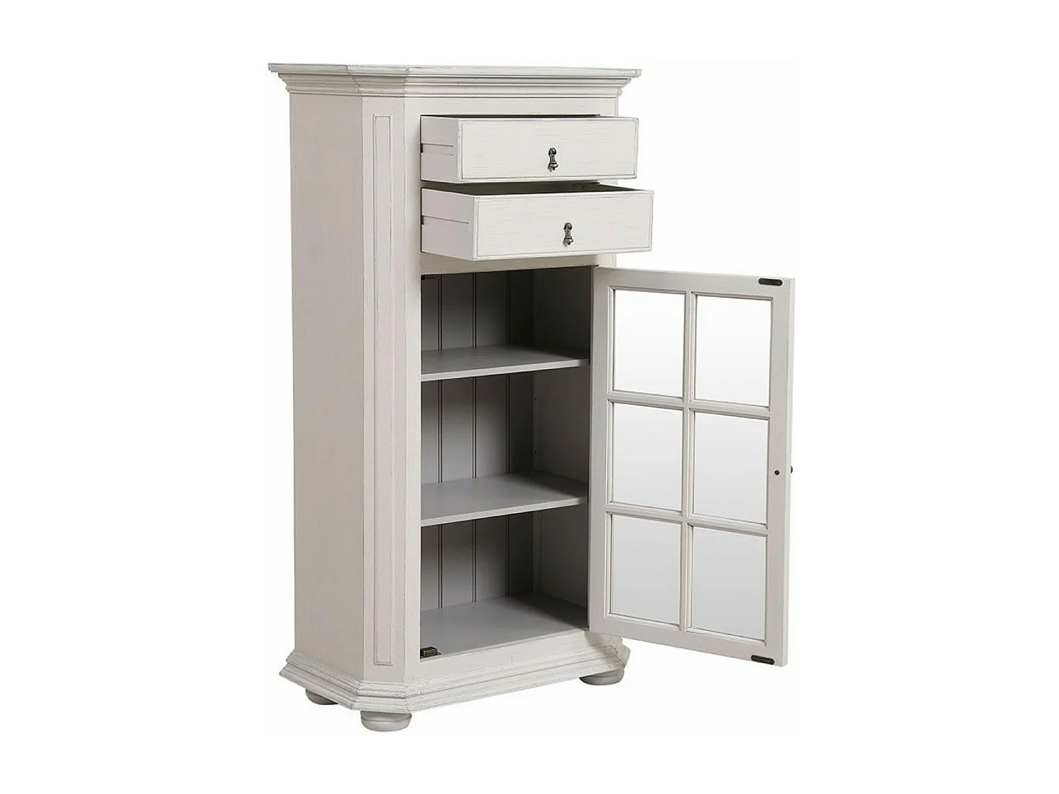 Bibus 1 porte vitrée MDF Blanc - Bruges Interior's