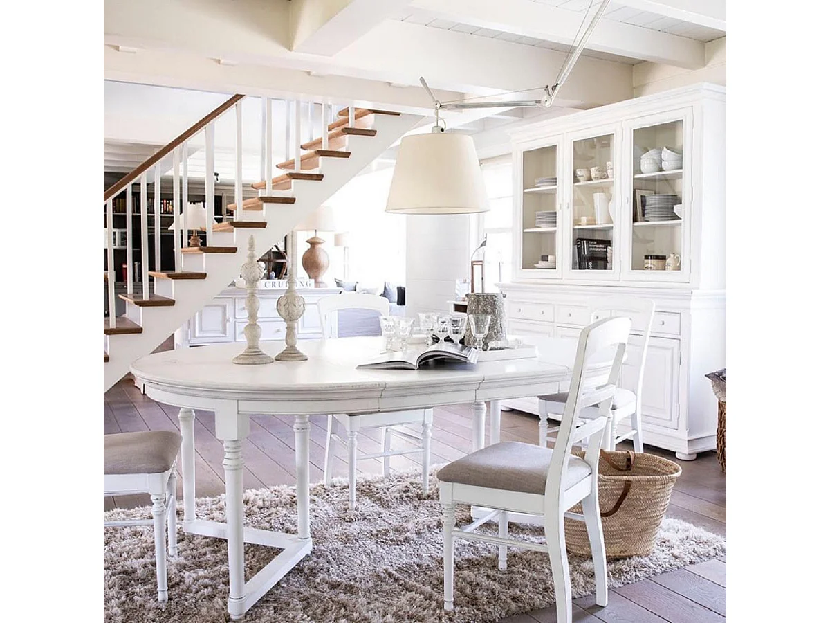 Buffet 3 portes vitrées MDF Blanc - Harmonie Interior's