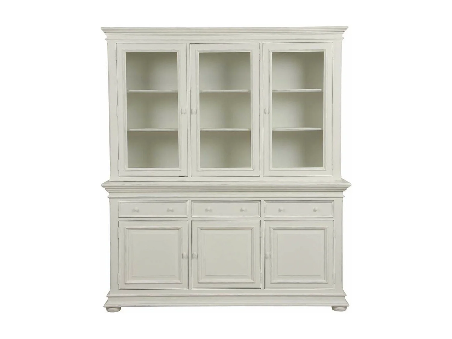 Buffet 3 portes vitrées MDF Blanc - Harmonie Interior's