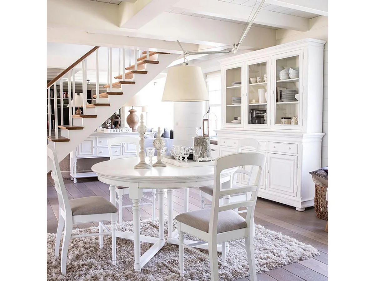 Buffet 3 portes vitrées MDF Blanc - Harmonie Interior's