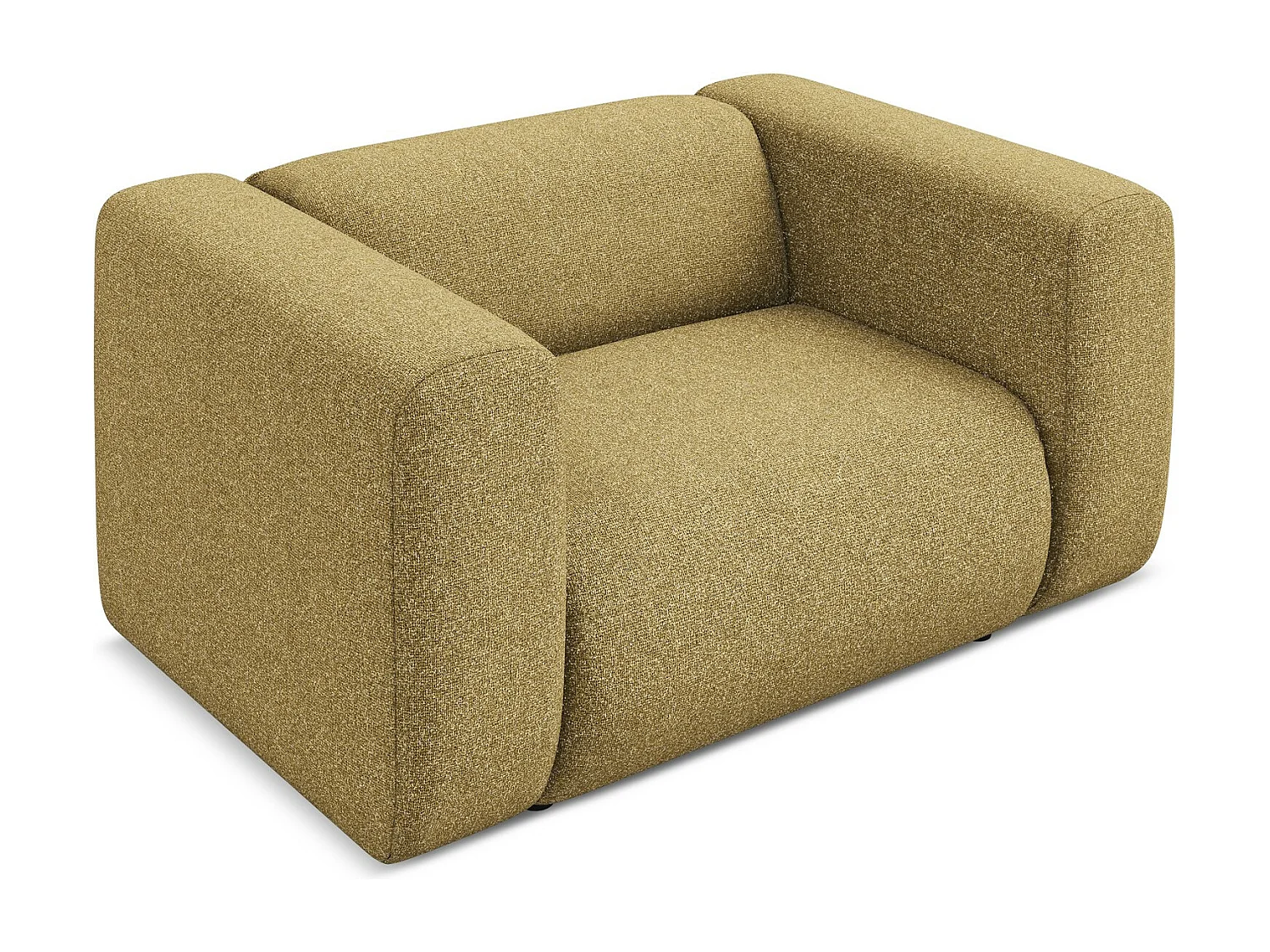 Fauteuil en tissu texturé - moutarde - EKAHI