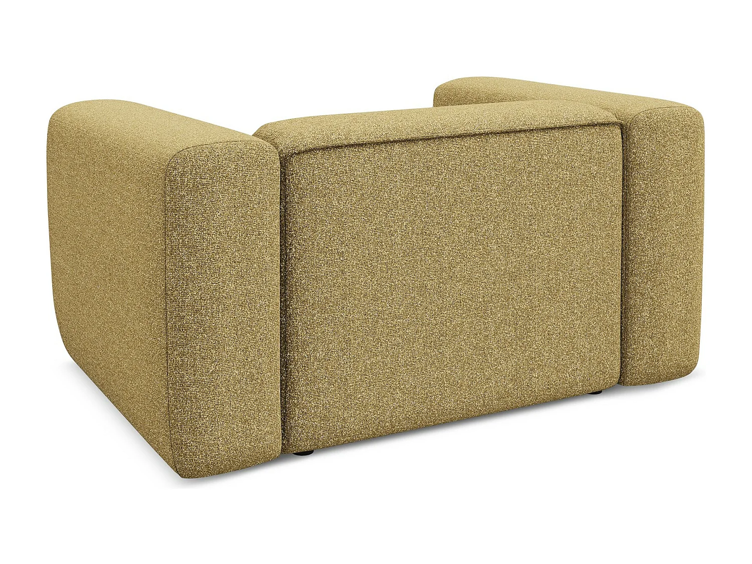 Fauteuil en tissu texturé - moutarde - EKAHI