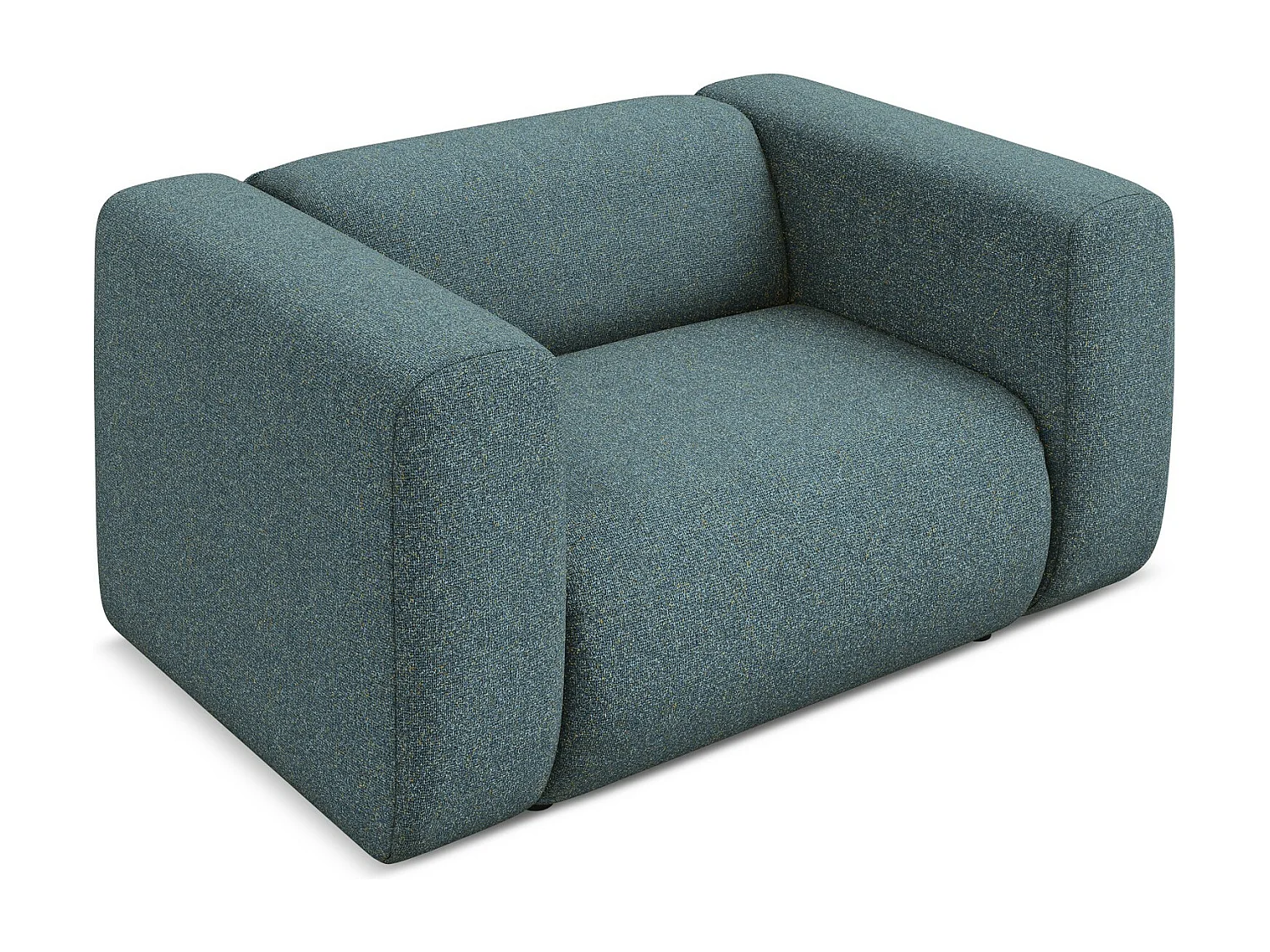 Fotel - z tkaniny strukturalnej - jeans - EKAHI