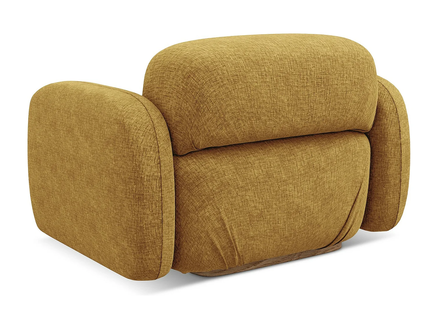 Poltrona em tecido chenille mostarda - AILANI