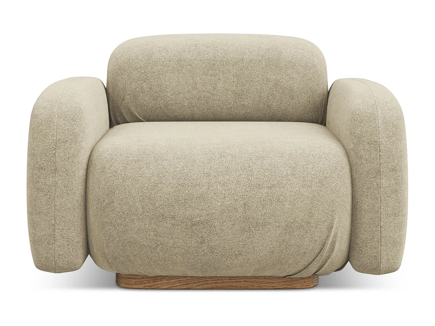 Fauteuil en tissu bouclette - beige - AILANI