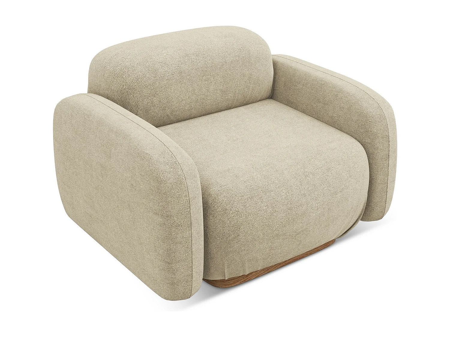 Fauteuil en tissu bouclette - beige - AILANI
