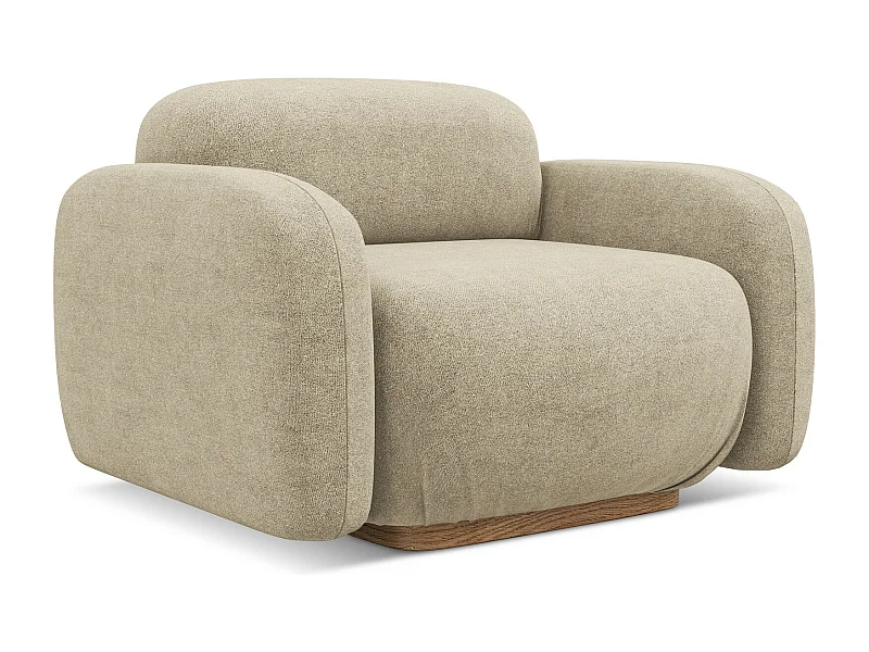 Fauteuil en tissu bouclette - beige - AILANI