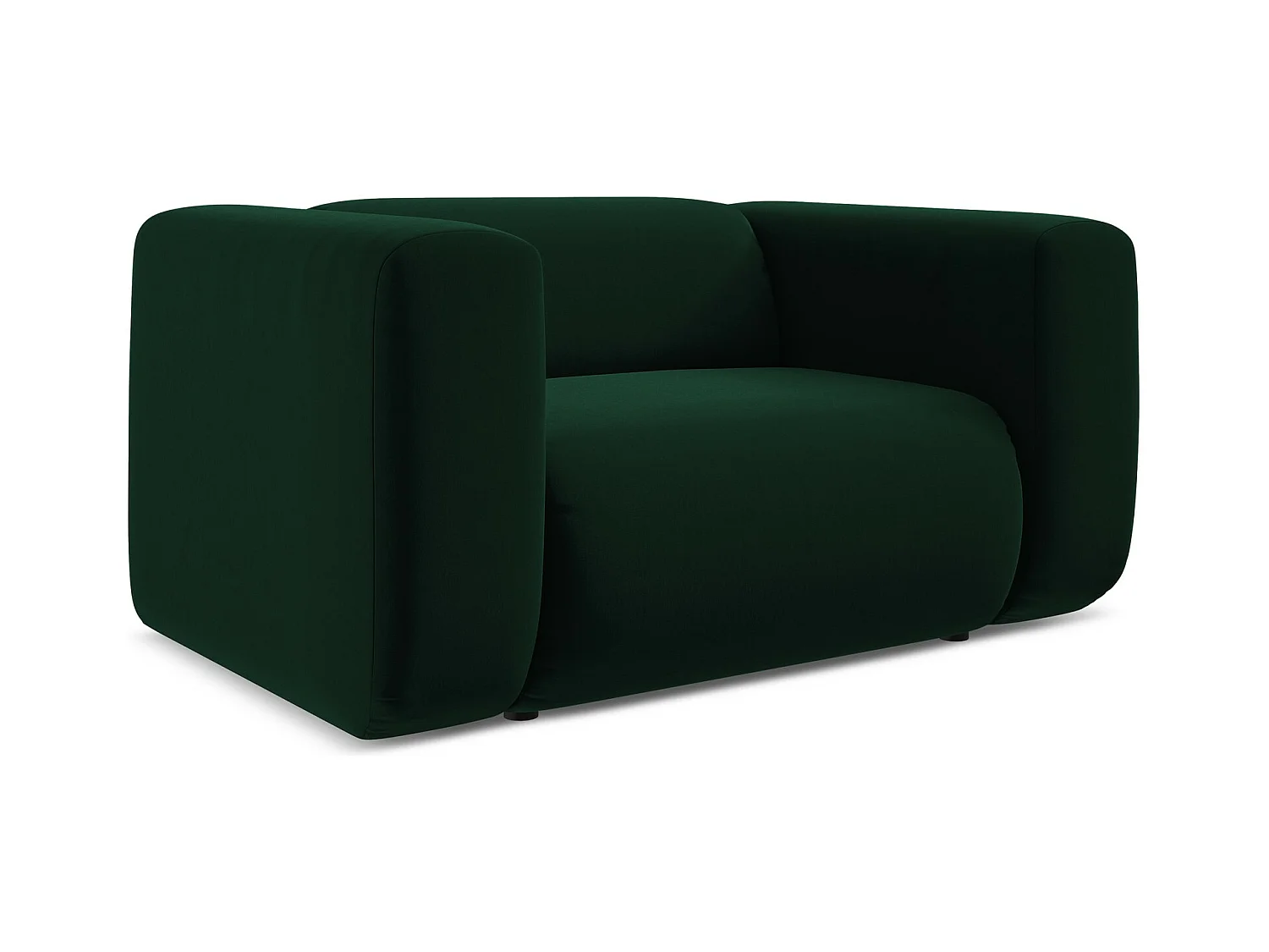 Fauteuil van flessengroen velours - EKAHI