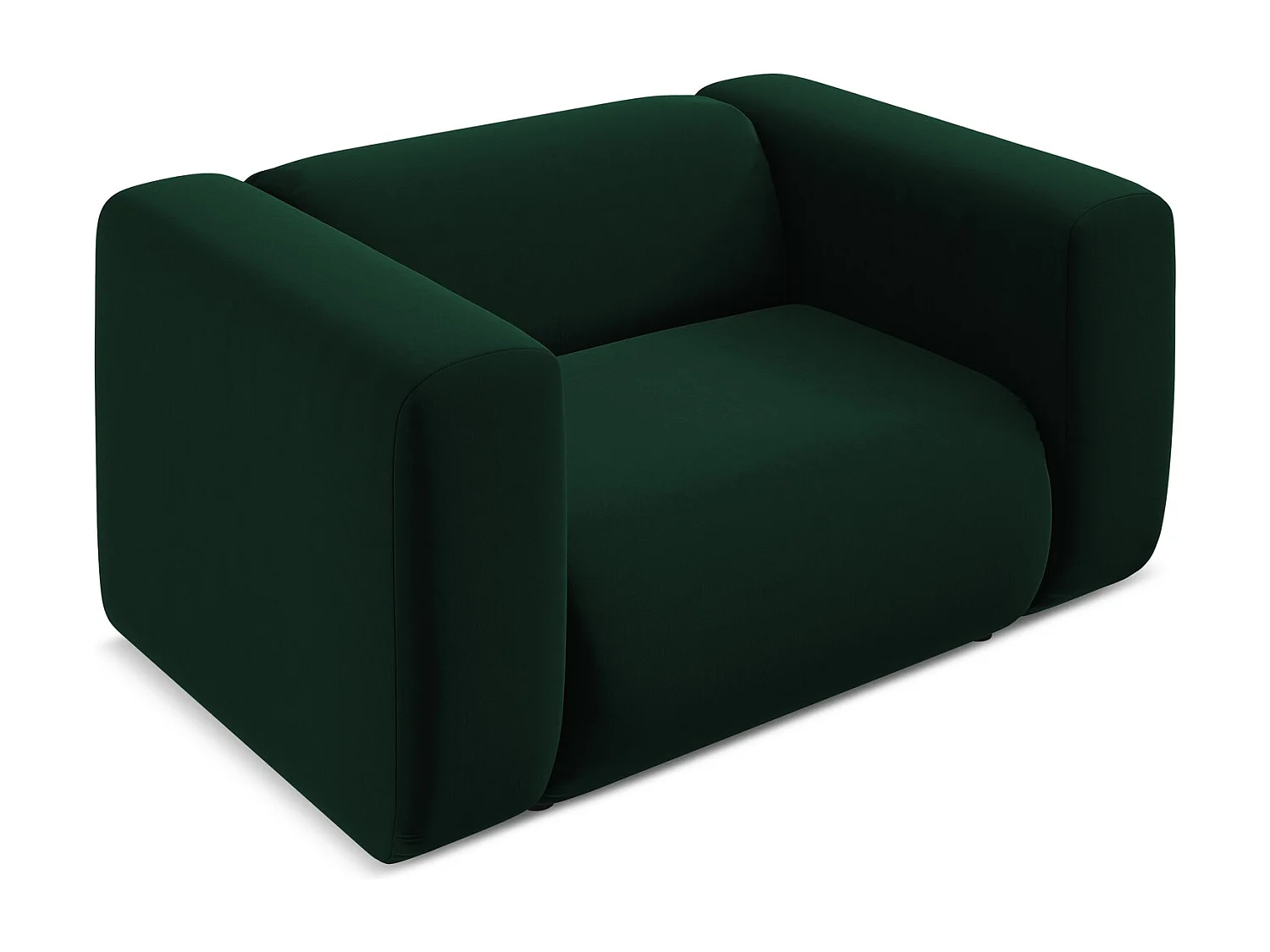 Fauteuil en velours - bouteille verte - EKAHI