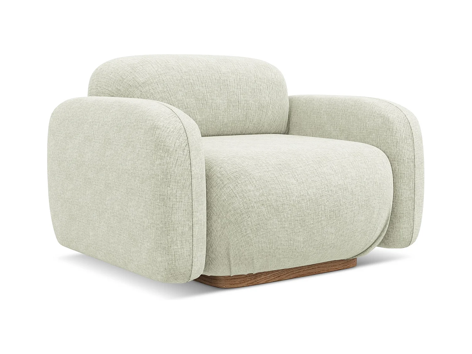 Fauteuil en tissu chenille - blanc - AILANI