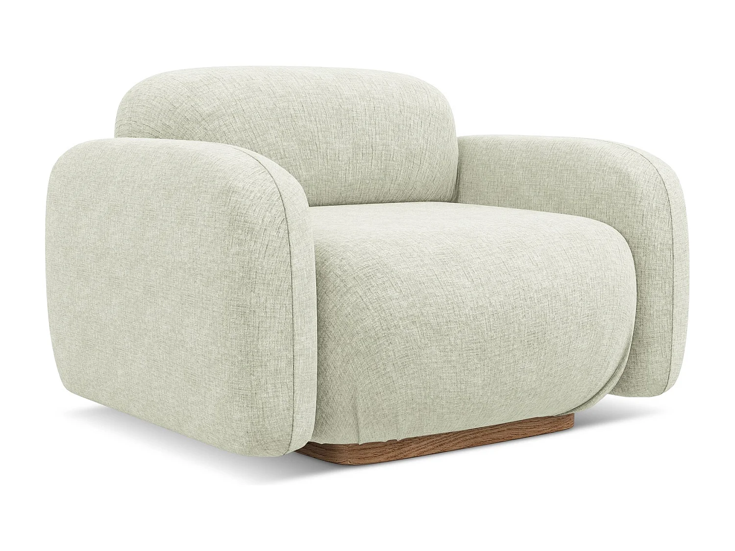 Fauteuil en tissu chenille - blanc - AILANI