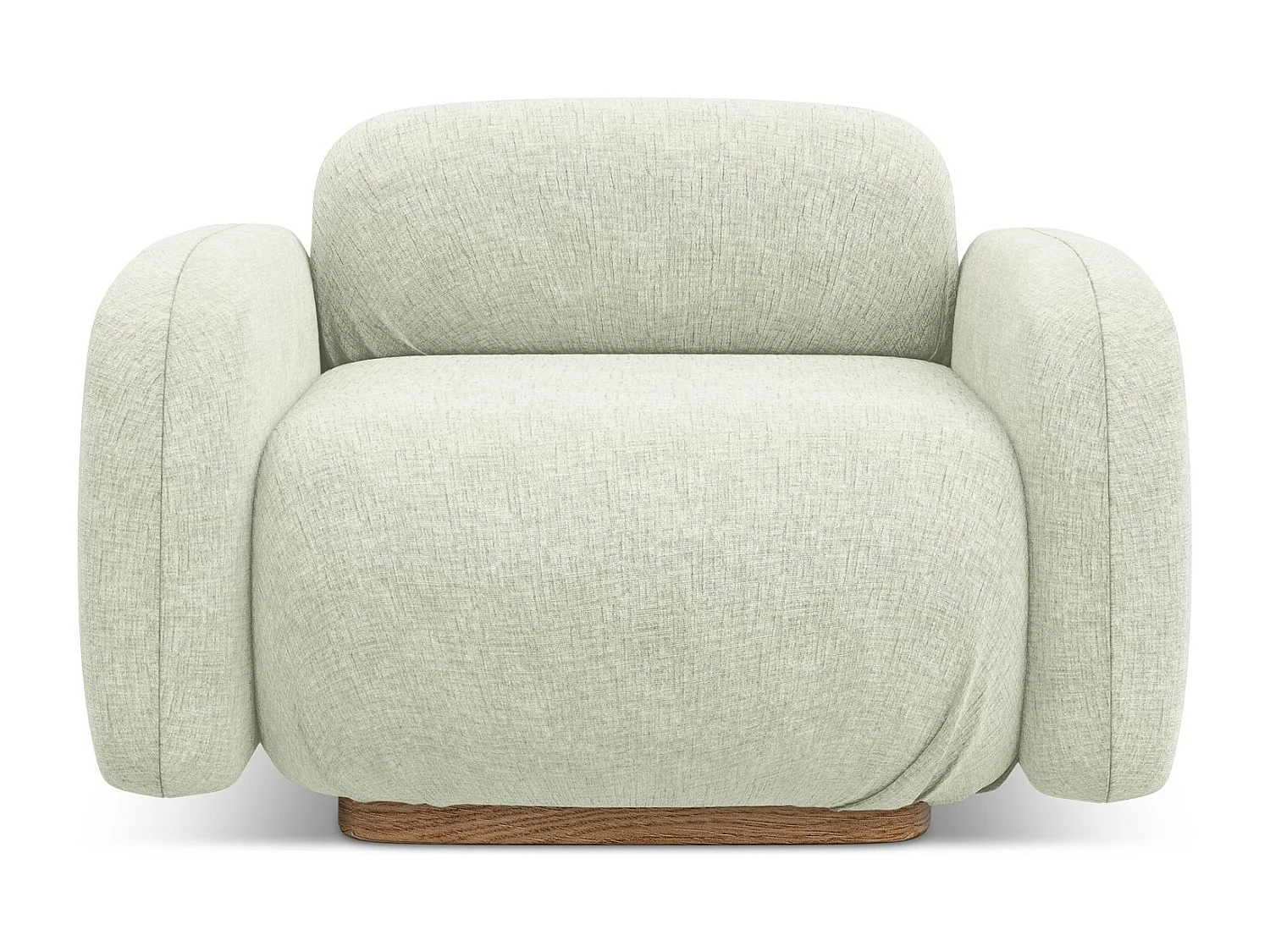 Fauteuil en tissu chenille - blanc - AILANI