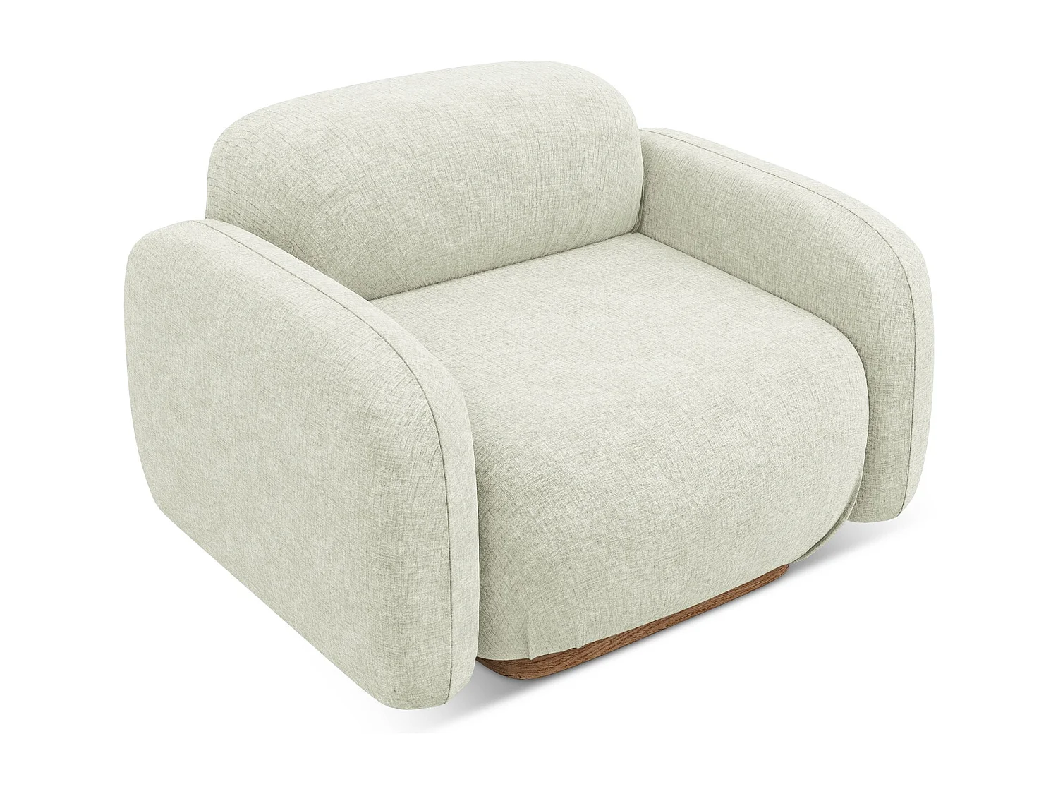 Fauteuil en tissu chenille - blanc - AILANI