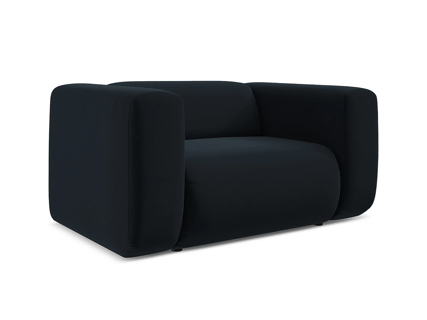 Fauteuil van koningsblauw velours - EKAHI