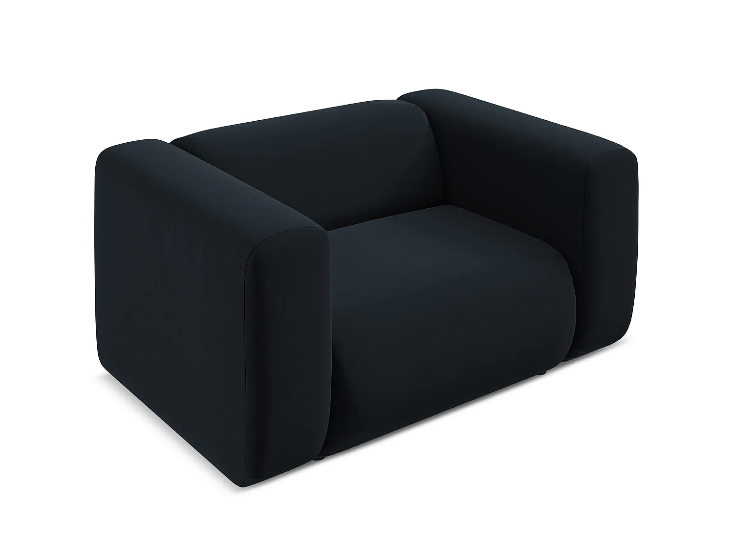Fauteuil van koningsblauw velours - EKAHI
