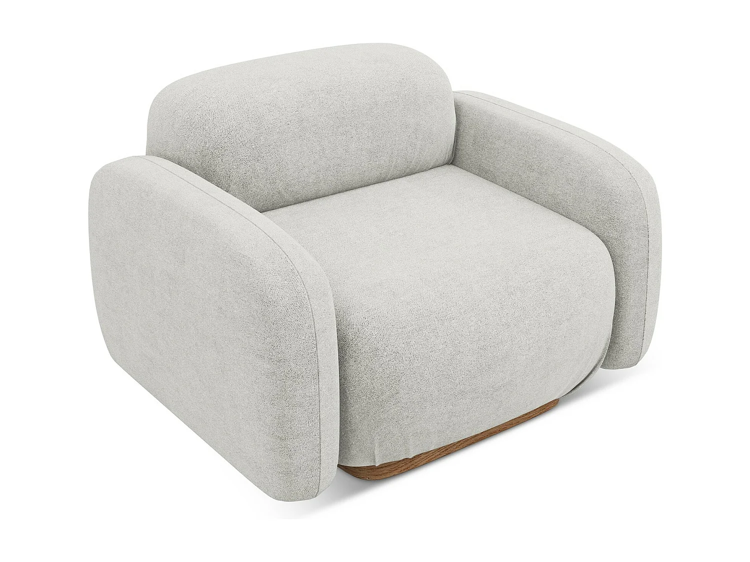 Fauteuil van zilver bouclé - AILANI