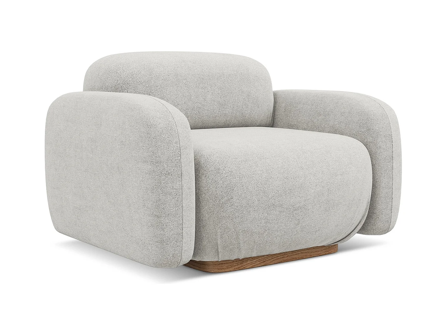 Fauteuil en tissu bouclette - argent - AILANI