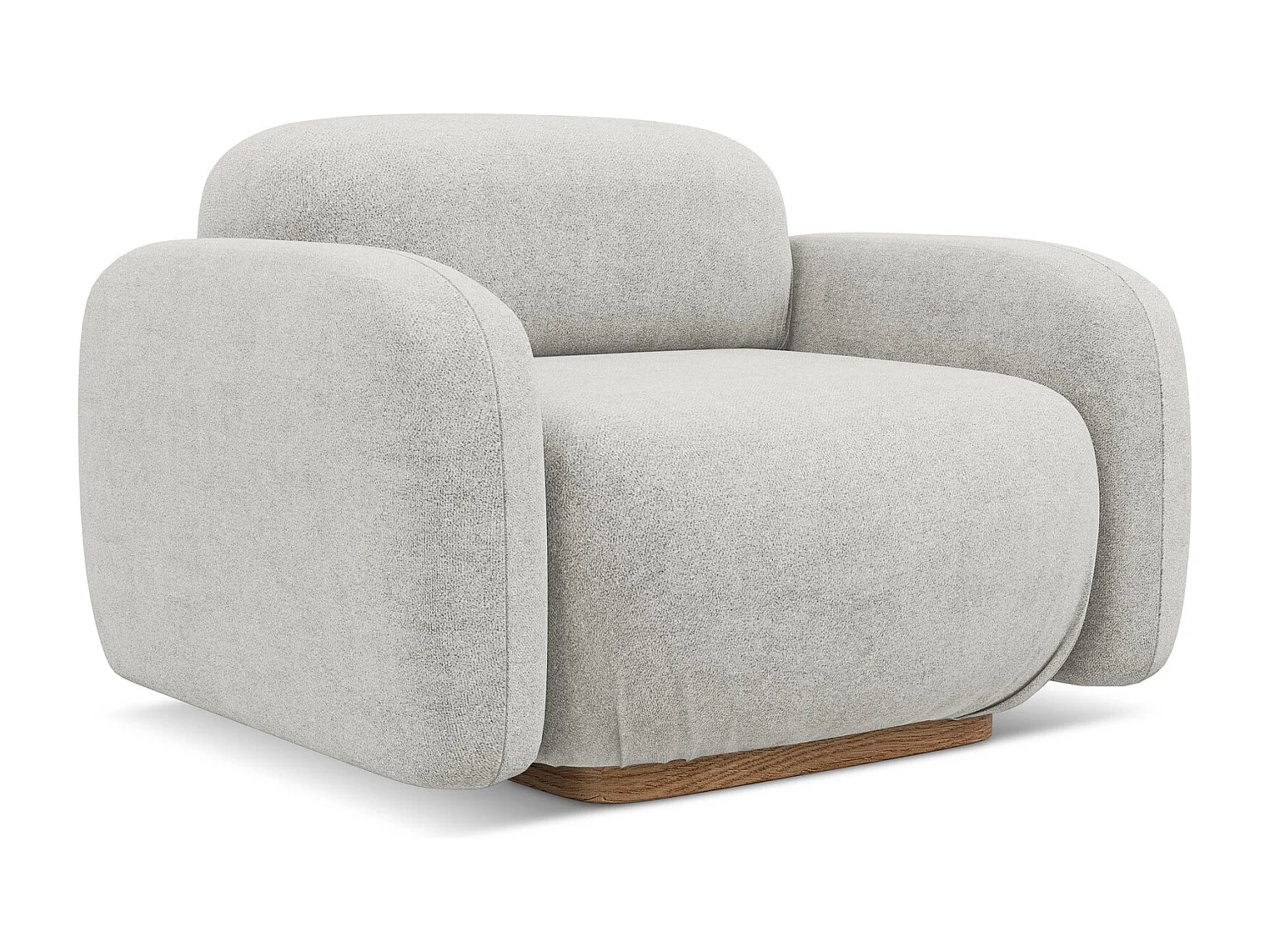 Fauteuil van zilver bouclé - AILANI