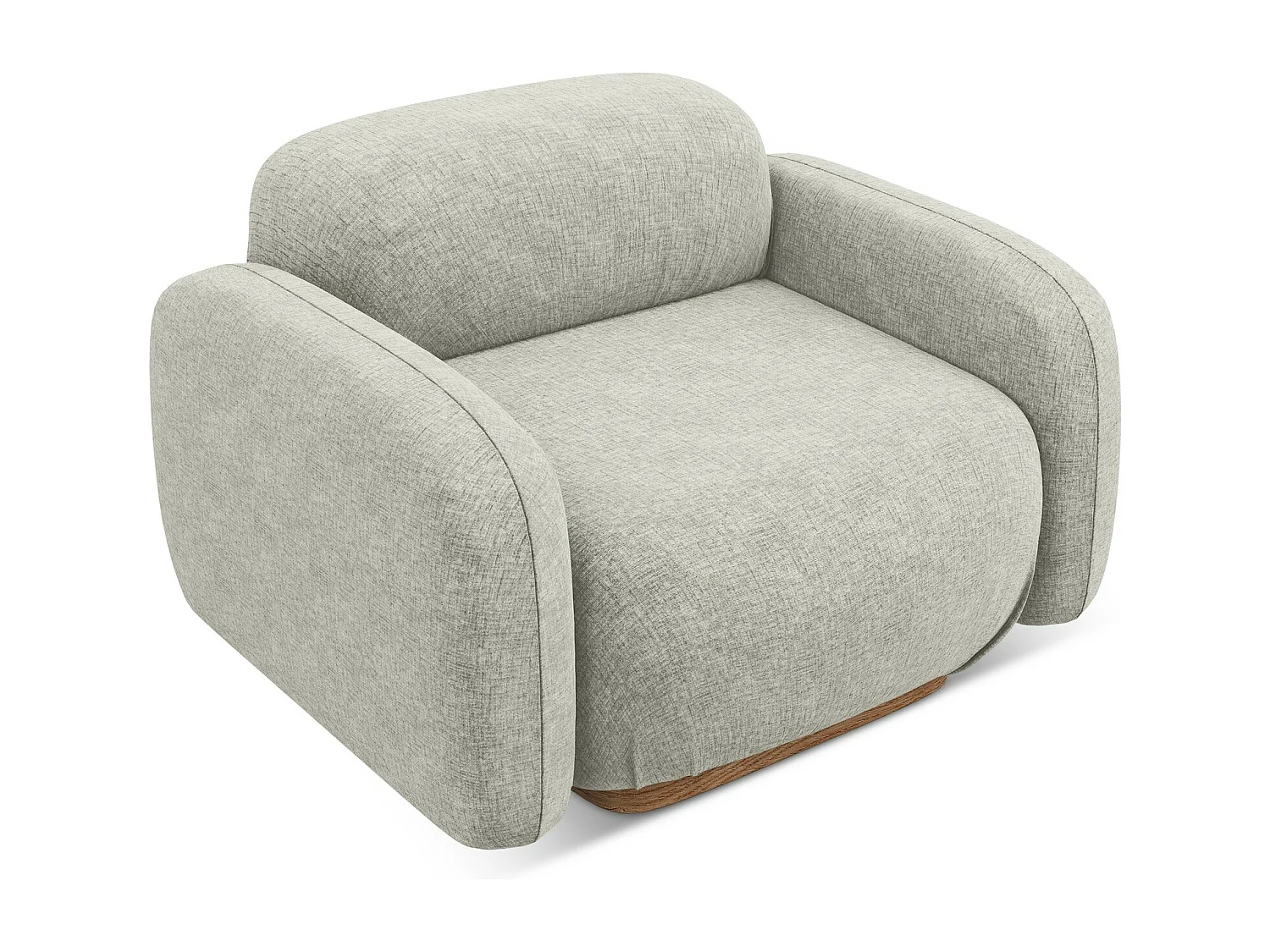 Poltrona em tecido chenille prata - AILANI