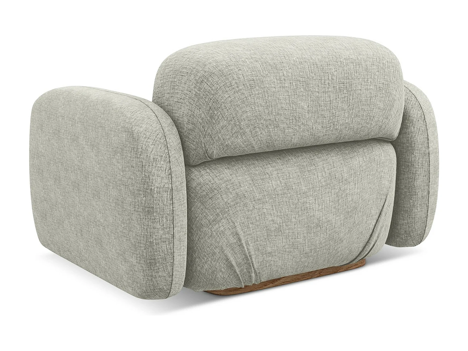 Poltrona em tecido chenille prata - AILANI