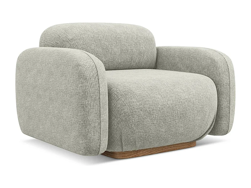 Poltrona em tecido chenille prata - AILANI