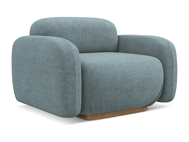 Fauteuil en tissu bouclette - jeans - AILANI