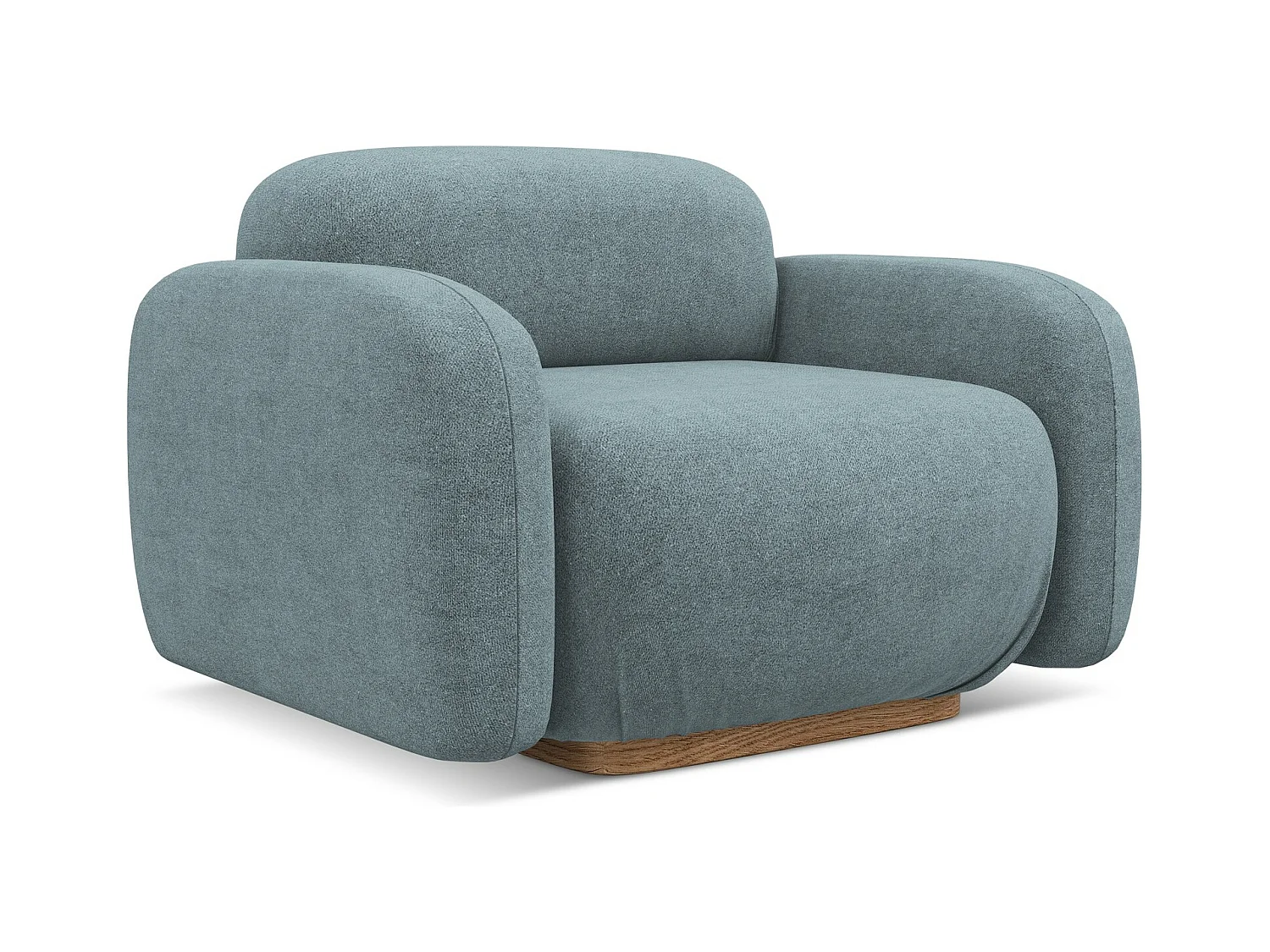 Fauteuil en tissu bouclette - jeans - AILANI