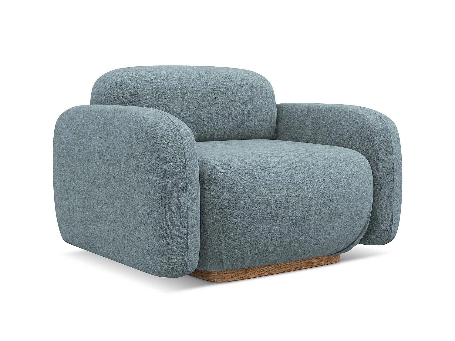 Fauteuil en tissu bouclette - jeans - AILANI